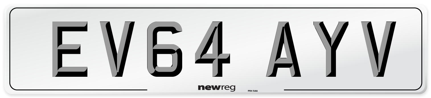 EV64 AYV Number Plate from New Reg